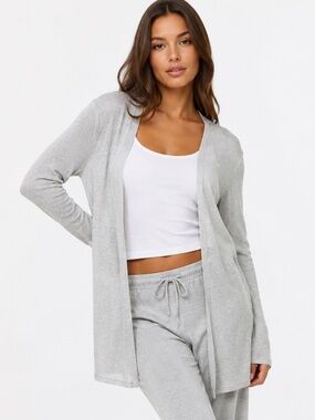 H&M Divided Gray Open Front Lightweight Knit Cardigan Sweater Loungewear